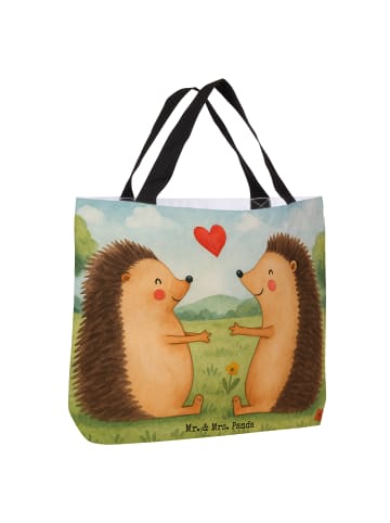 Mr. & Mrs. Panda Einkaufstasche Igel Liebe Design ohne Spruch in Weiß