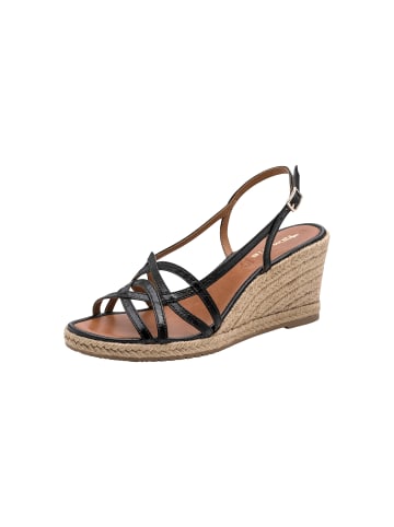 Tamaris Sandalen aus Leder Keilförmig Schwarz