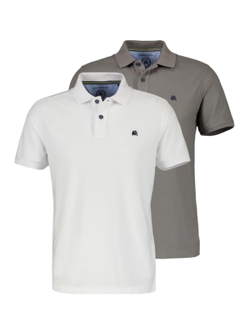 Lerros Poloshirt Basic in grau / weiß