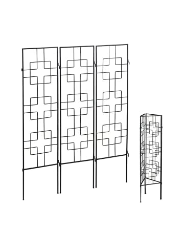 12x Rankgitter in Schwarz - (B)30,5 x (H)122 cm
