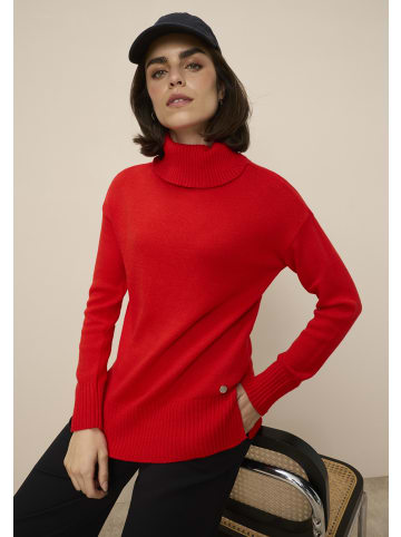 Tamaris Rollkragenpullover in knallrot-melange