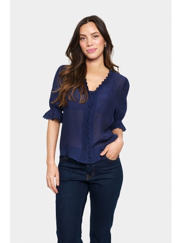 SAINT TROPEZ Kurzarm-Bluse KristelSZ Gerade Passform in Ombre Blue