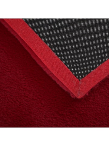 KADIMA DESIGN Teppich Kurzflor Waschbar Einfarbig NECKAR Strapazierfähig OEKO-TEX in Rot