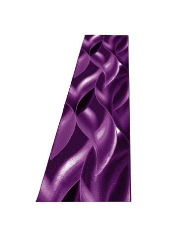 KADIMA DESIGN Teppich Kurzflor Waschbar Wellen INN Strapazierfähig OEKO-TEX in Violett