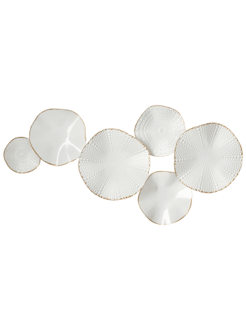 Beliani Wandobjekt NEODYNIUM in Weiß/Gold - (W) 91 x (H) 47 x (L) 5 cm