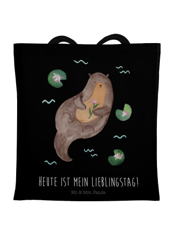 Mr. & Mrs. Panda Schultasche Otter Seerose mit Spruch in Schwarz