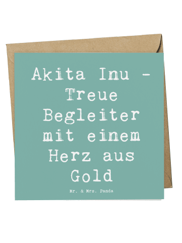 Mr. & Mrs. Panda Deluxe Karte Spruch Akita Inu Herz mit Spruch in Meeresbrise