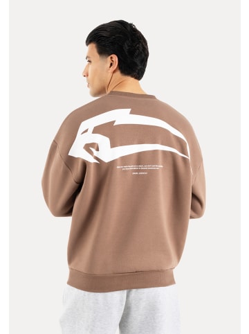 SMILODOX Unisex Oversize Sweatshirt Tane in Braun