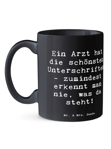 Mr. & Mrs. Panda Geschenktasse Spruch Arzt Unterschrift mit Spruch in Schwarz