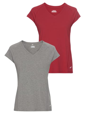 FAYN SPORTS Funktionsshirt in anthrazit melange/ salsa red