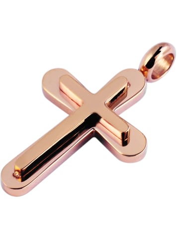 Adeliás Unisex Anhänger – Kreuz Kreuzanhänger aus Edelstahl in gold