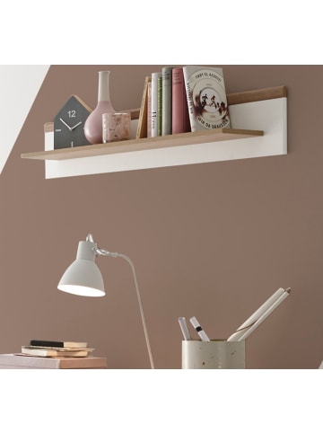 Furn.Design Wandboard weiß, Eiche Riviera, Wandregal skandinavisch, 107 x 20 cm