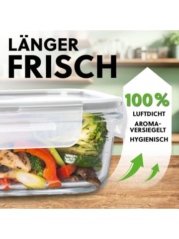 Gourmet Maxx Glas-Frischhaltedosen Klick-it 12-tlg. grau mit Mikrowellenventil grau