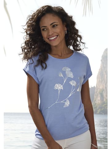 LASCANA Kurzarmshirt in hellblau
