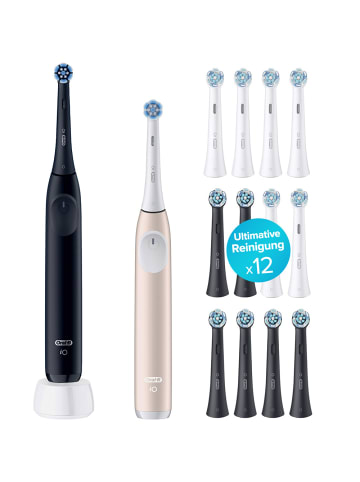 Oral-B Elektr. Zahnbürste "iO2 DUO + 12 Bürsten Ultimative Reinigung" in Schwarz/Pink