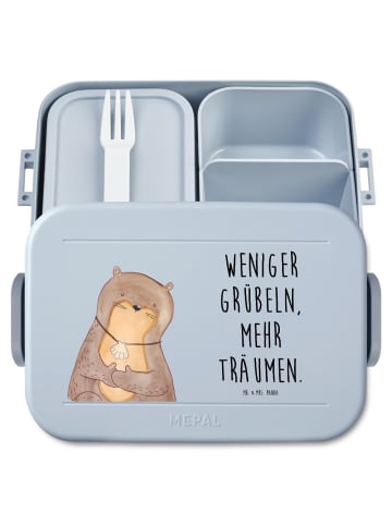 Mr. & Mrs. Panda Snack Box Otter Muschel Motiv mit Spruch in Blau Pastell