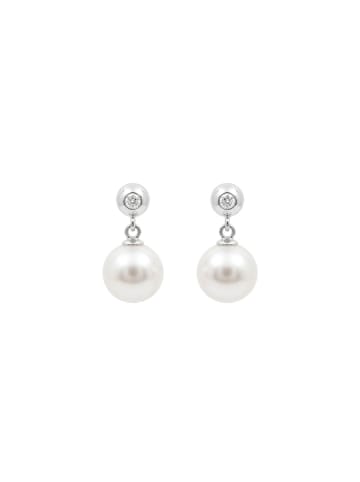 Luxenter Luxenter white pearl earrings with silver finish - Raver