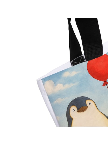 Mr. & Mrs. Panda Shopper Pinguin Luftballon Design mit Spruch in Weiß