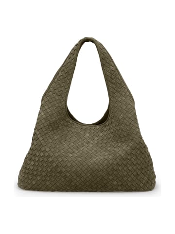 Les Visionnaires Paz Weave Schultertasche Leder 44 cm sea kelp