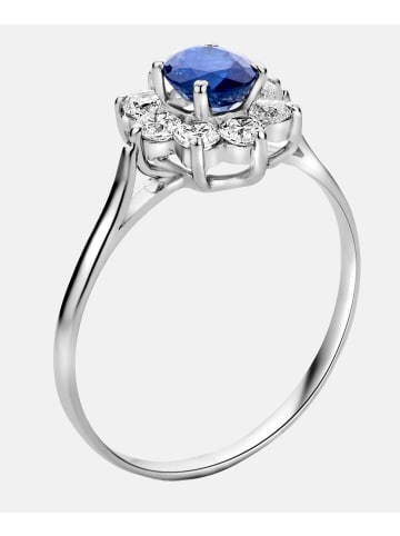 Diamant L'éternel Ring aus 375 Weißgold mit Zirkonia mit Saphir