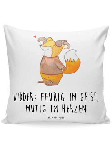 Mr. & Mrs. Panda 40 x 40 Kissen Widder Astologie mit Spruch in Weiß