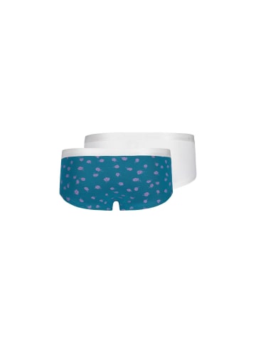 Skiny Slip 2er Pack in Petrol/Weiß