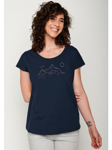 GreenBomb T-Shirt Nature Contours in Marineblau