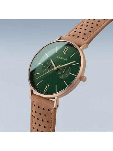 Bering Armbanduhr Classic  Silber in olive