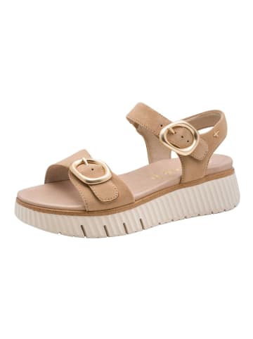 Tamaris Sandalen in Camel/Weiß