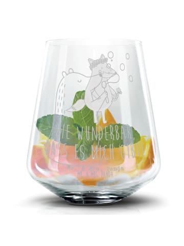 Mr. & Mrs. Panda Blümchentail Glas Bär Seifenblasen ohne Spruch in Transparent