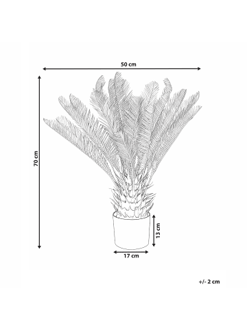 Beliani Kunstpflanze ARECA PALM TREE in Gold - (W) 50 x (H) 70 x (L) 50 cm
