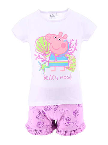 Peppa Pig 2tlg. Outfit T-Shirt & Shorts Peppa Pig in Weiß