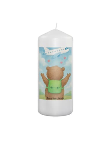 Mr. & Mrs. Panda Zylinderkerze Bär Flugzeug Design ohne Spruch in Weiß