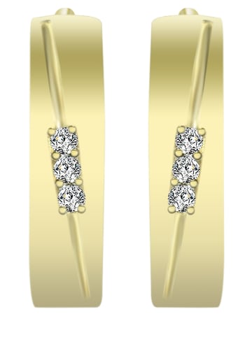 Adeliás Damen Ohrringe – Klappcreole aus 333 Gold mit Zirkonia in gold