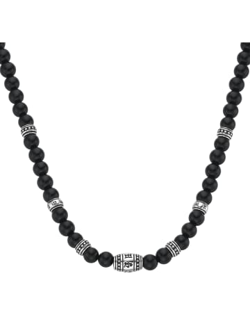 Giorgio Martello Milano Collier Schwarze Achat-, Tigerauge- Oder Syn. Türkis-Kugeln in Schwarz