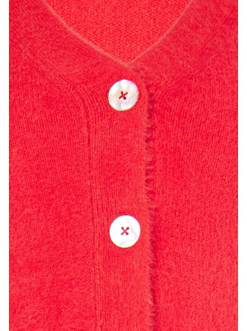 myMo Damen Cropped Strickjacke in Rot
