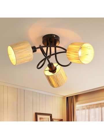 ZMH Deckenleuchte in Schwarz 3-flammige E14 schwenkbar Flurlampe