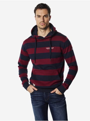 KOROSHI Baumwolle kapuze streifen-block kangaroo in blau