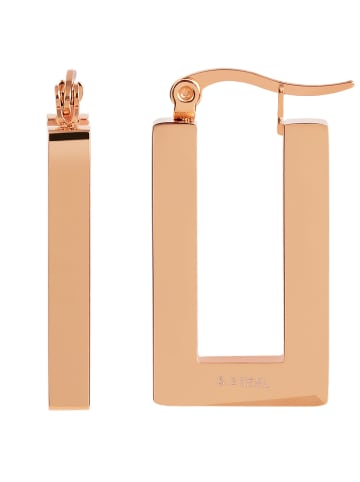 Adeliás Damen Ohrringe – Creole aus Edelstahl in gold