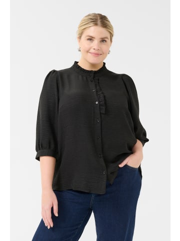 KAFFE curve Langarm-Bluse KCellinor in Black Deep CC