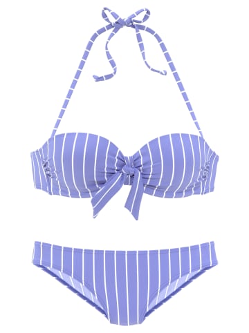 Vivance Bügel-Bandeau-Bikini in blau-creme