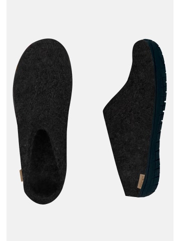 glerups Pantoffeln Kautschuksohle Schwarz in Charcoal