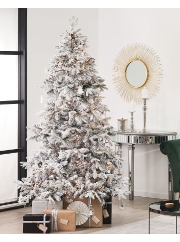 Beliani Weihnachtsbaum TOMICHI in Weiß/Schwarz/Grün - (W) 130 x (H) 210 x (L) 130 cm
