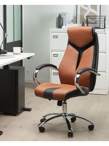 Beliani Bürostuhl FORMULA in Braun/Schwarz/Silber - (W) 63 x (H) 115 x (L) 72 cm