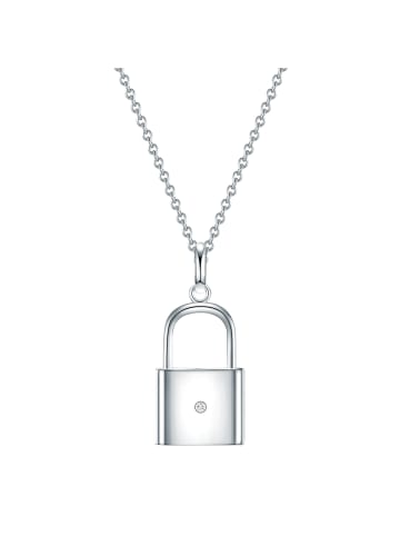 Lulu & Jane Diamant-Kette Schloß Sterling Silber Diamant in silber