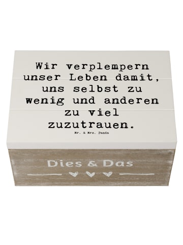 Mr. & Mrs. Panda Kiste Spruch Leichtigkeit und Vertrauen mit Spruch in Weiß