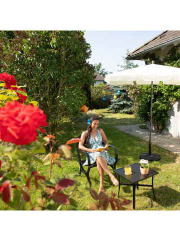 relaxdays Gartenstuhl in Schwarz - (B)60 x (H)85,5 x (T)56 cm