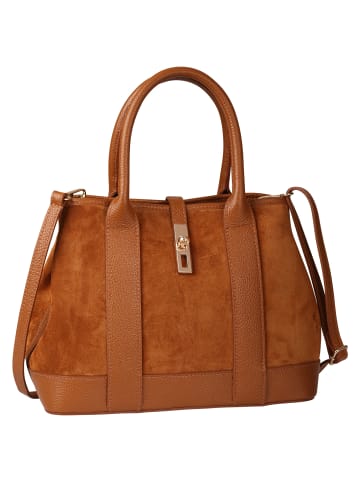 Toscanto Leder Schultertasche Toscanto Tasche tan, hellbraun ca. 36cm