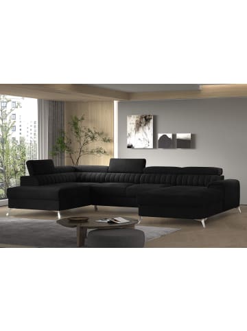 MF Design Lazy Recamiere Links in Schwarz -  (L) 202 x (B) 354 x (H) 92 cm