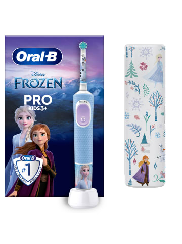 Oral-B Elektrische Kinderzahnbürste "Vitality Pro Kids Frozen" + Reiseetui in Hellblau